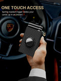 RFID Men's Card Bag With Air Tag Positioning Slot RFID Anti Theft Brush Ultra Thin Metal Wallet Credit Card Clip