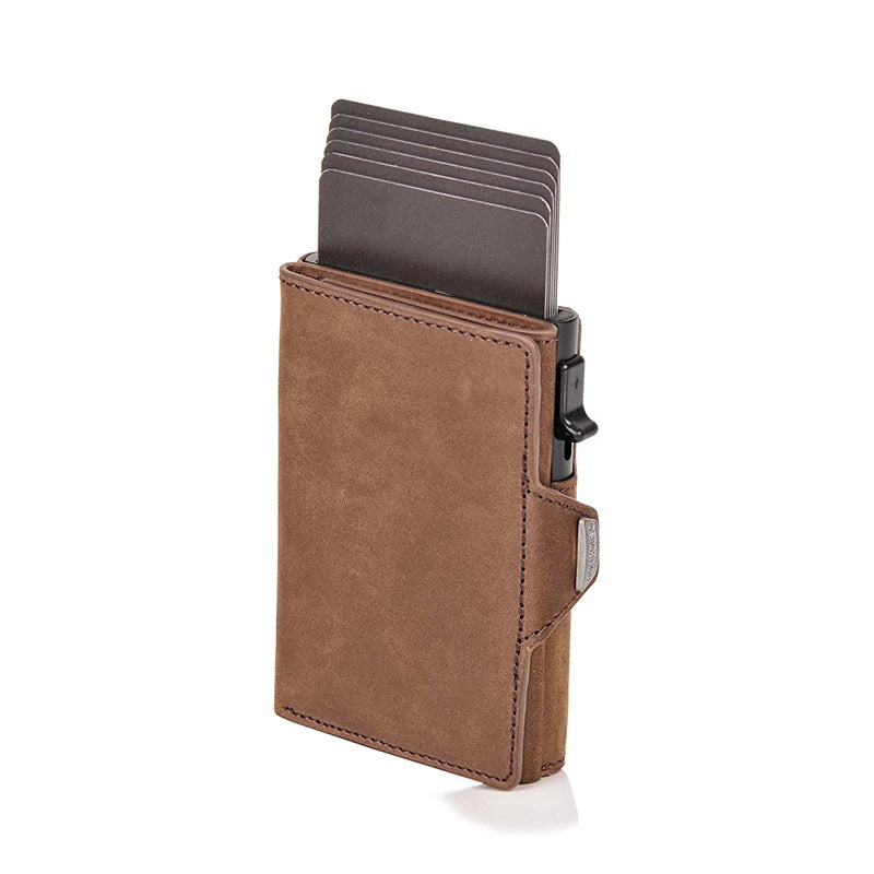 Fashion True Pickup Bag Automatic Pop up Metal Wallet RFID Anti theft Brush Large Capacity Card Clip for Men and Women