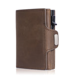 Fashion True Pickup Bag Automatic Pop up Metal Wallet RFID Anti theft Brush Large Capacity Card Clip for Men and Women
