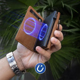 Men's RFID Anti-Theft Three Fold Wallet Ultra-Thin with Zipper Coin Pocket Credit Card Clip Brush Anti-Magnetic Card Bag