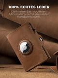 RFID Men's Leather Wallet With Coin Pocket AirTag Positioning Card Clip RFID Anti Magnetic Anti-Theft Card Swiping Bag