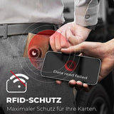 Men's Aluminum RFID Card Holder with Air Tag Slot And Zipper Coin Pocket - Locateable Card Case for Organization