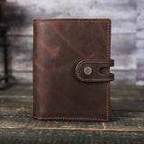 Airtag Wallet Men Leather RFID Aluminum Card Holder Zipper Slim Purses Anti-lost ID Credit Card Folding wallets