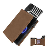 Men's RFID Anti-Theft Three Fold Wallet Ultra-Thin with Zipper Coin Pocket Credit Card Clip Brush Anti-Magnetic Card Bag