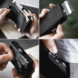 Fashion True Pickup Bag Automatic Pop up Metal Wallet RFID Anti theft Brush Large Capacity Card Clip for Men and Women