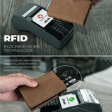 Men's RFID Anti-Theft Three Fold Wallet Ultra-Thin with Zipper Coin Pocket Credit Card Clip Brush Anti-Magnetic Card Bag