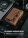 RFID Men's Leather Wallet With Coin Pocket AirTag Positioning Card Clip RFID Anti Magnetic Anti-Theft Card Swiping Bag