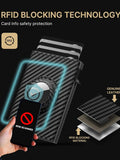 RFID Men's Card Bag With Air Tag Positioning Slot RFID Anti Theft Brush Ultra Thin Metal Wallet Credit Card Clip
