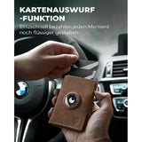 Men's Aluminum RFID Card Holder with Air Tag Slot And Zipper Coin Pocket - Locateable Card Case for Organization