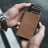 Men's RFID Anti-Theft Three Fold Wallet Ultra-Thin with Zipper Coin Pocket Credit Card Clip Brush Anti-Magnetic Card Bag