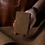 Men's RFID Anti-Theft Three Fold Wallet Ultra-Thin with Zipper Coin Pocket Credit Card Clip Brush Anti-Magnetic Card Bag
