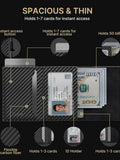 RFID Men's Card Bag Automatic Pop-Up Aluminum Box RFID Anti-Theft Brush Ultra-Thin Minimalist Wallet Leather Credit Card Clip
