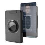 AirTag Wallet for Men- Aluminum Slim Stretchable Belt Draw-Out Metal Wallet , Holds up 15 Cards with Cash Strap,Card holder
