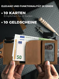 RFID Men's Leather Wallet With Coin Pocket AirTag Positioning Card Clip RFID Anti Magnetic Anti-Theft Card Swiping Bag
