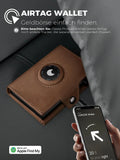 RFID Men's Leather Wallet With Coin Pocket AirTag Positioning Card Clip RFID Anti Magnetic Anti-Theft Card Swiping Bag
