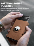 RFID Men's Leather Wallet With Coin Pocket AirTag Positioning Card Clip RFID Anti Magnetic Anti-Theft Card Swiping Bag